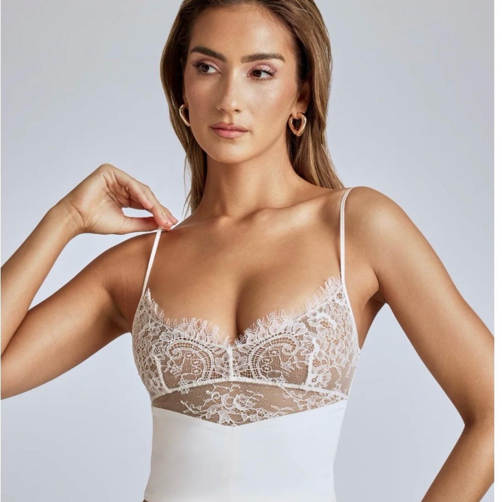 Oh Polly White Lace cami top in ivory